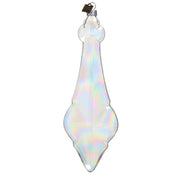 Iridescent Grand Crystal Pointed Drop Glass Ornament 8"