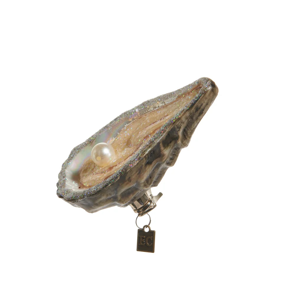 The World is Your Oyster Glass Clip-On Ornament 4.75"