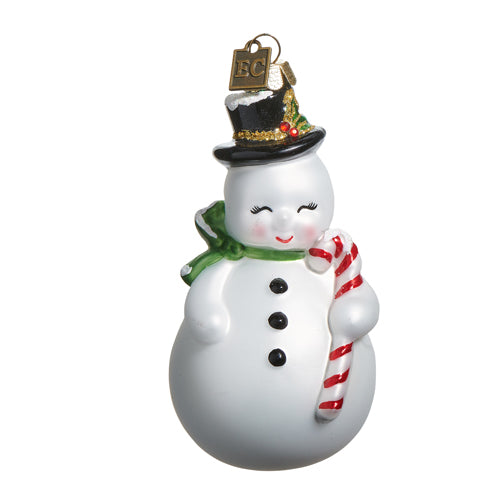 Snowman Blow Mold Ornament 4.5"