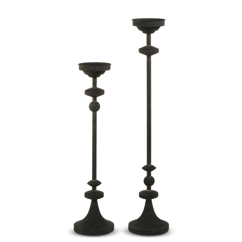 Classic Black Iron Candlesticks 29.5" Set of 2