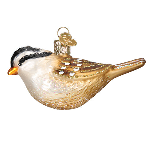 White Crowned Sparrow Ornament 4"