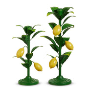 Lemon Vine Metal Candlesticks 13" Set of 2