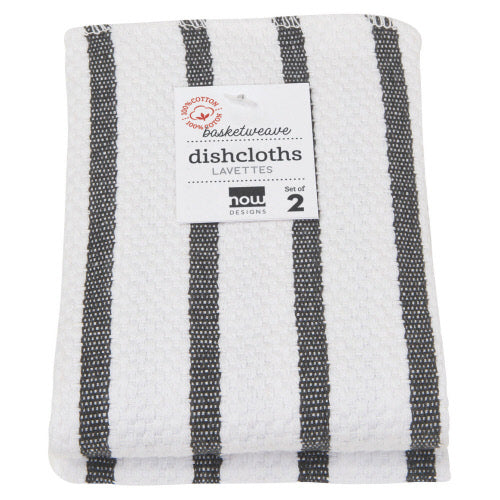 Black Basketweave Dishcloth Set of 2