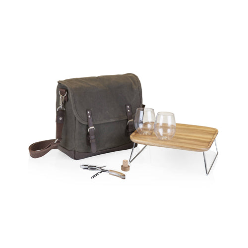 Adventure Khaki & Brown Wine Tote