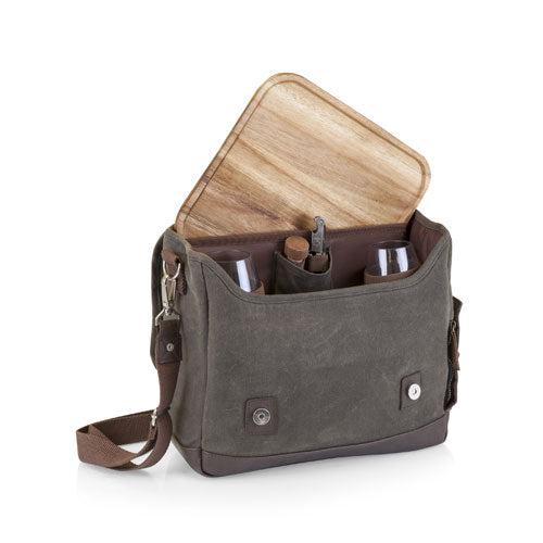 Adventure Khaki & Brown Wine Tote