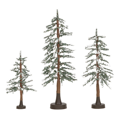 Snowy Lodge Pines Set of 3