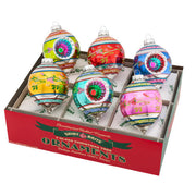 Christmas Confetti Decorated Reflector Tulips 3.25" Set of 6
