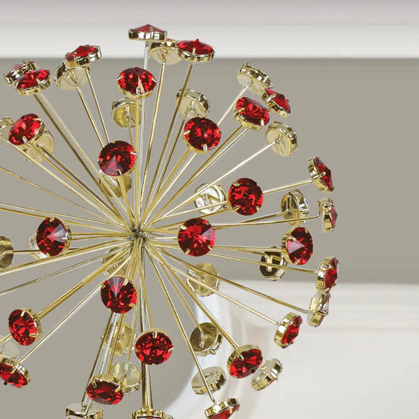 Red Crystal Burst Tree Topper 12"