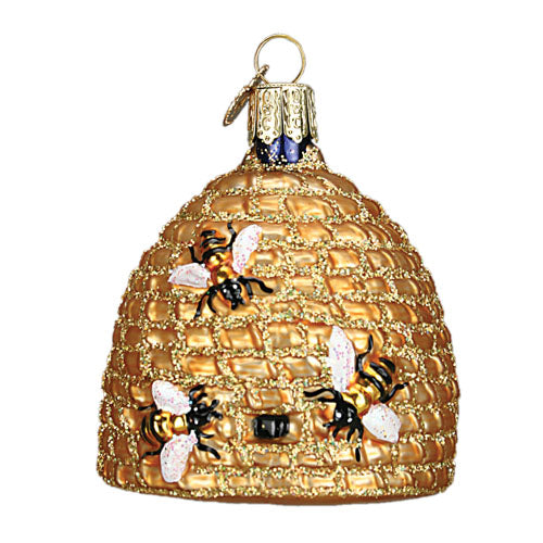 Bee Skep Ornament 2.75"