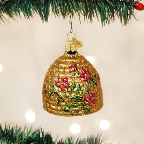 Bee Skep Ornament 2.75"