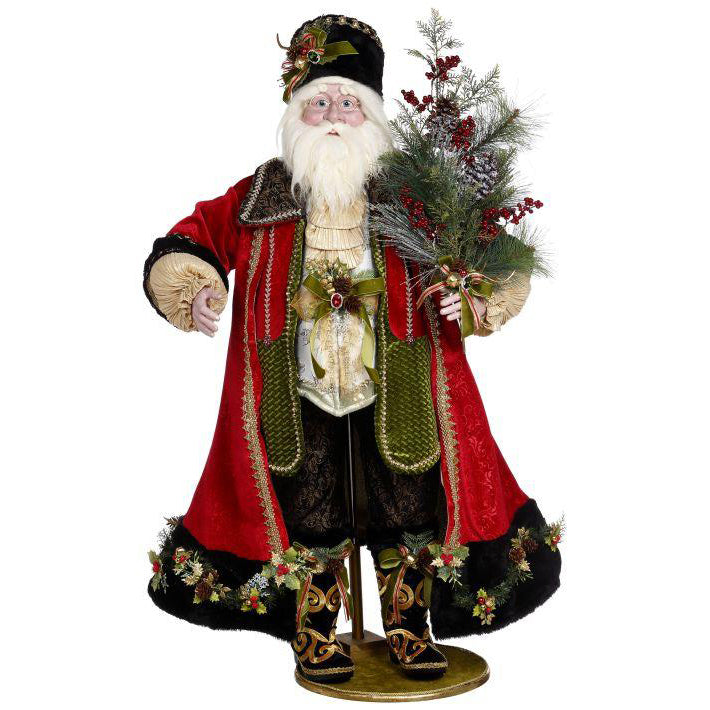 European Santa with Tree 54.5 Inches