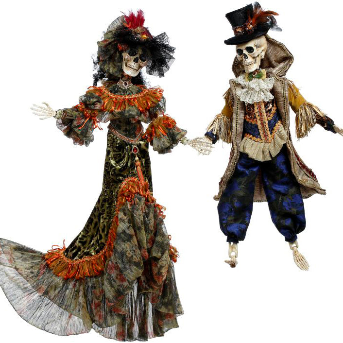 Mr and Mrs Bohemian Skeleton Large Set of 2