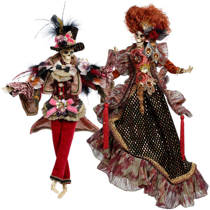 Mr and Mrs Red Carpet Skeleton Small Assorted 20 Inches Set of 2 - Signed by the Artist