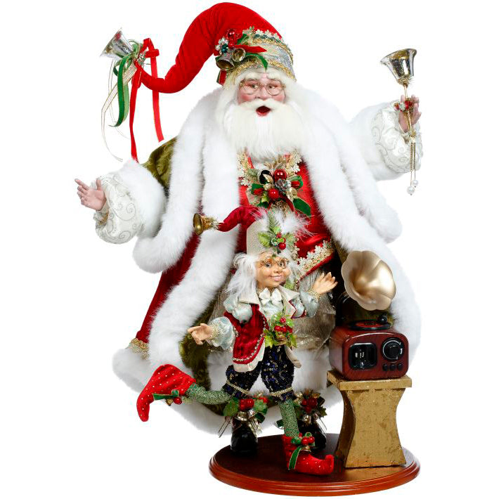 Santa and Elf Playing Records 23 Inches