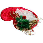 Christmas Red Damask Ladies Hat 15 x 13.5 Inches