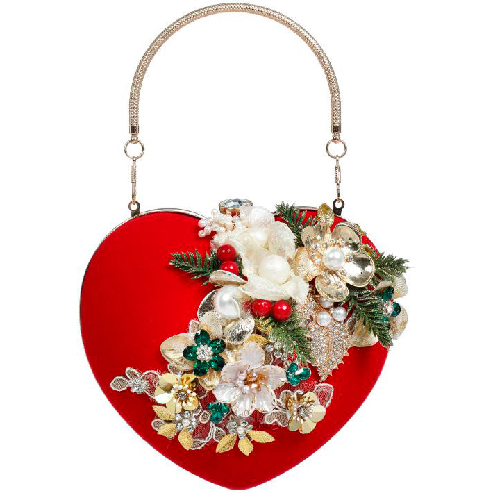 Red Heart Ladies Handbag 6 x 6 Inches