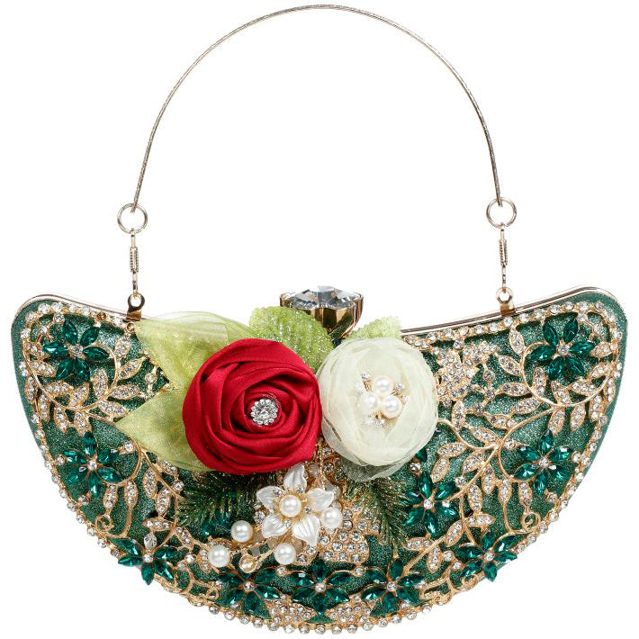 Green Half Moon Ladies Handbag 8 x 4.5 Inches