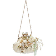 Ivory Pleated Ladies Handbag 7.5 x 7' Inches
