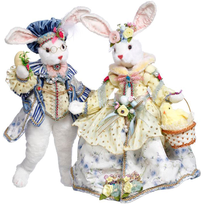 Mr and Mrs Cottontail Rabbit Medium 22 Inches Set of 2
