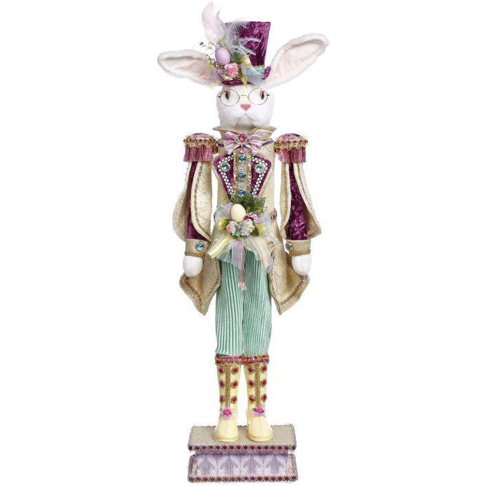 Rabbit Nutcracker Green and Purple Medium 36 Inches