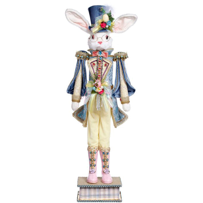 Rabbit Nutcracker Yellow and Blue Medium 35 Inches