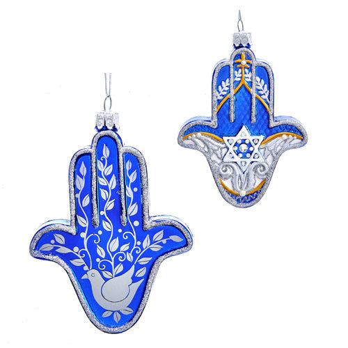Hanukkah Humsa Hand Glass 4.75"