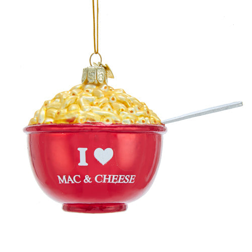 Mac & Cheese Glass Ornament 4.25"