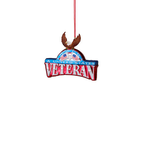 U.S. Veteran Plaque with Eagle Ornament 4.25"