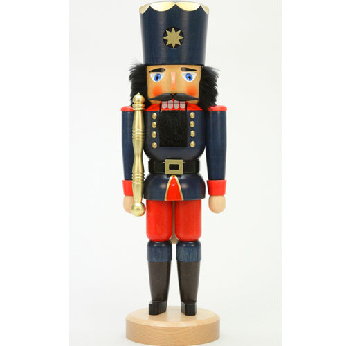 Blue Soldier Nutcraker with Gold Staff