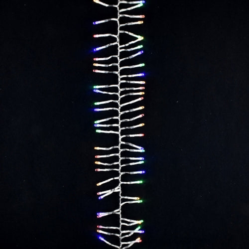 Warm White & Multi Color Diamond Cluster 570 LED Light 5mm on Clear Wire 224"