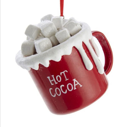 Hot Cocoa Cup with Marshmallows Ornament 3"