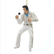 Elvis in Aqua Blue & White Jumpsuit Ornament 5"