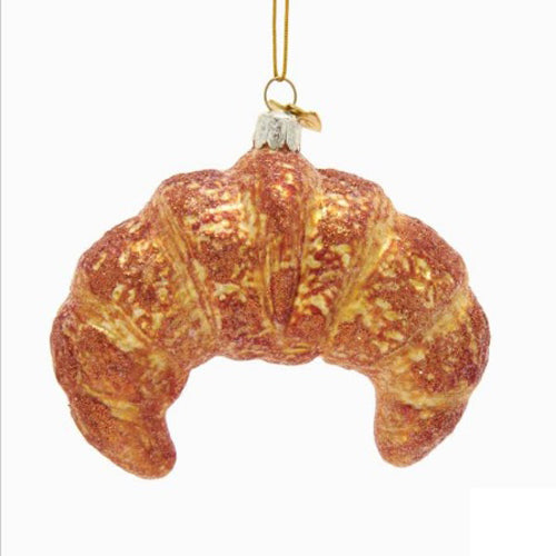Croissant Glass Ornament 4"