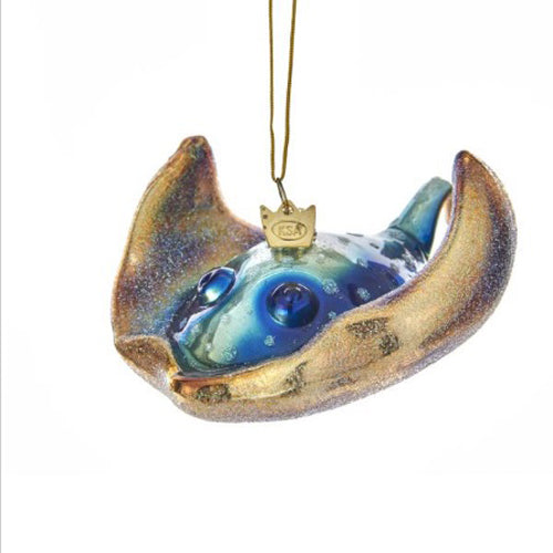 Sting Ray Glass Ornament 5.25"