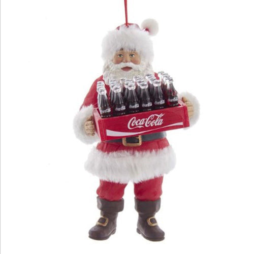 Santa Holding Case of Coke 5.75" Ornament