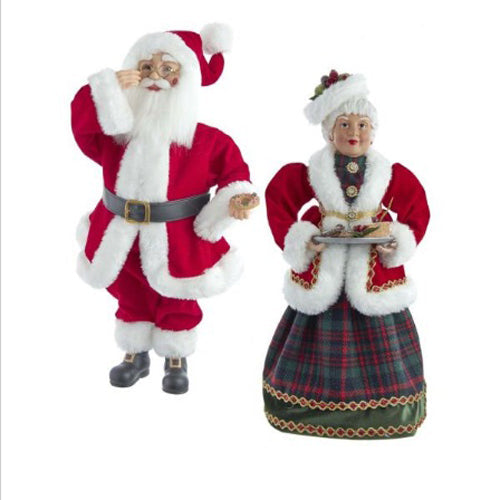 Mr & Mrs Claus Kiss & Cookies 16" Set of 2