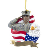 U.S. Army Black Soldier Ornament 4.2"