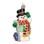 Candy Cane Snowman Ornament