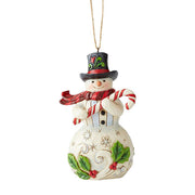 Snowman with Candy Cane Ornament