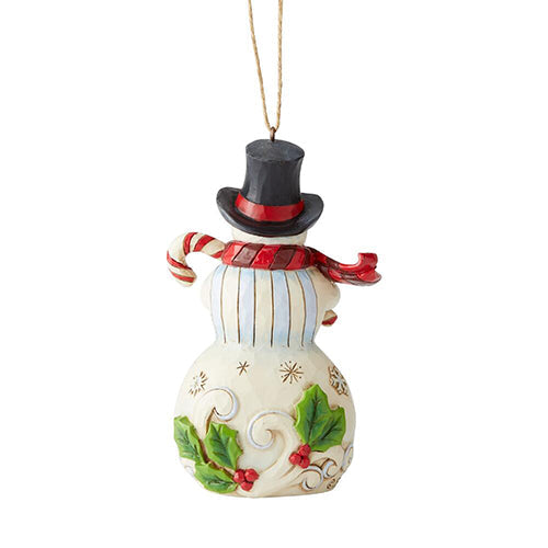 Snowman with Candy Cane Ornament