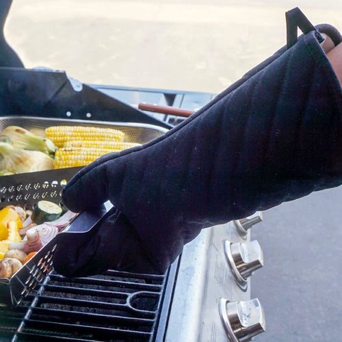 Fire Resistant BBQ Grill Mitt 17"