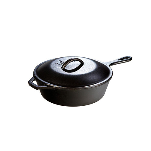 Cast Iron Covered Deep Skillet 10.25" 3.2 Quart
