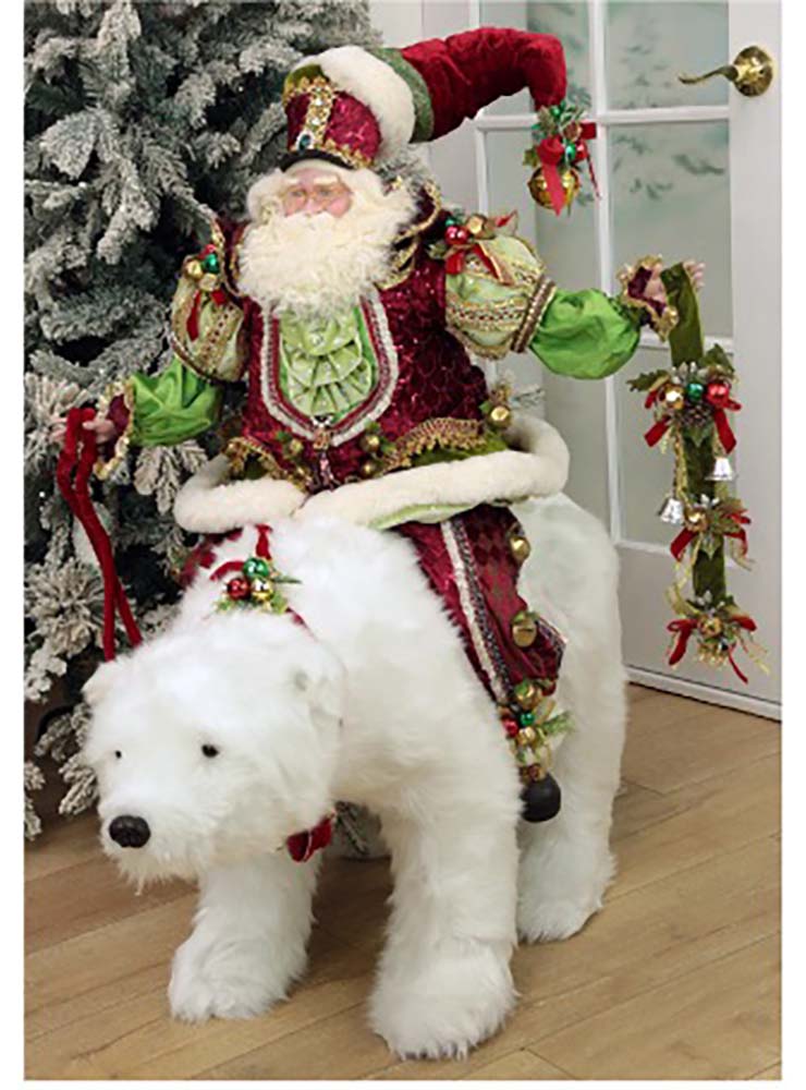 Sleighbells Santa On Polar Bear - Two Pieces Made