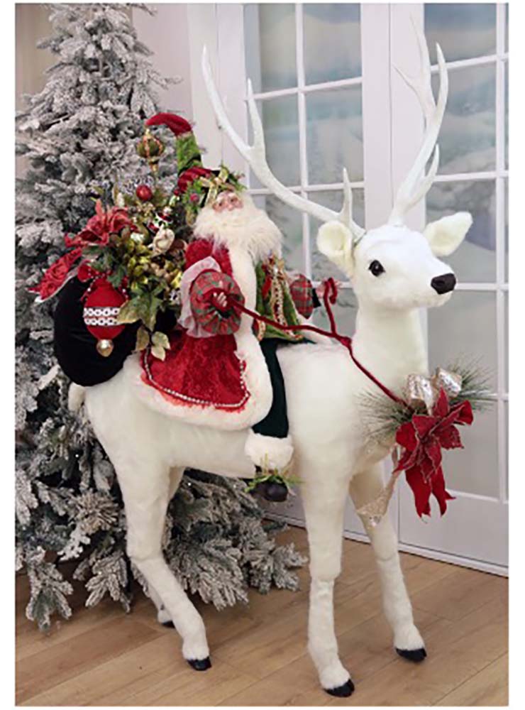 Naughty Or Nice Santa On Snow Deer - One Of A Kind