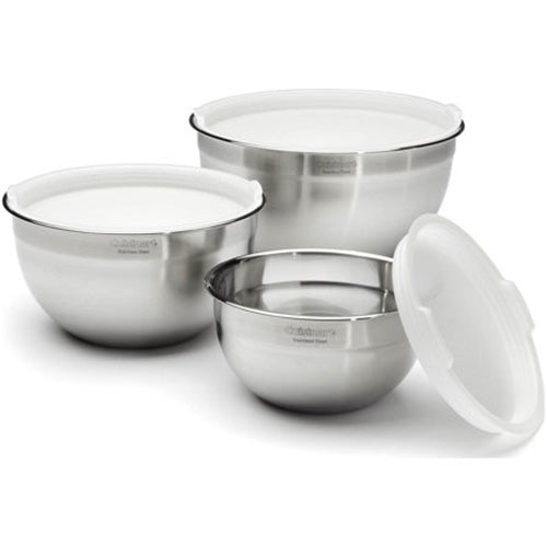 Stainless Steel Bowl with Lid Set of 3