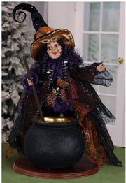 Wicked Witch with Cauldron 21.5" - One of a Kind