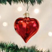 Shiny Red Heart Ornament Large 3.25"
