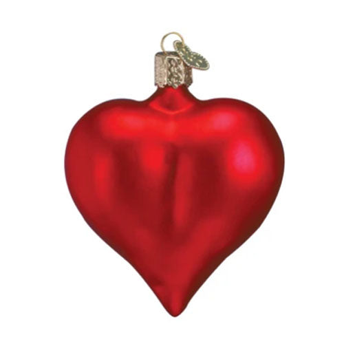 Matte Red Heart Ornament Large 3.25"