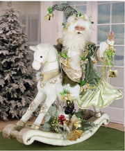 Mistletoe Santa on Rocking Horse 29.5" - Two Pieces Made