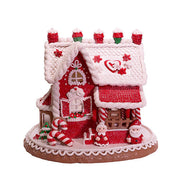Santa & Mrs. Claus Gingerbread House with LED Light